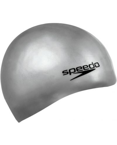 Плувна шапка Speedo - Plain Moulded Silicone Cap, сива - 1