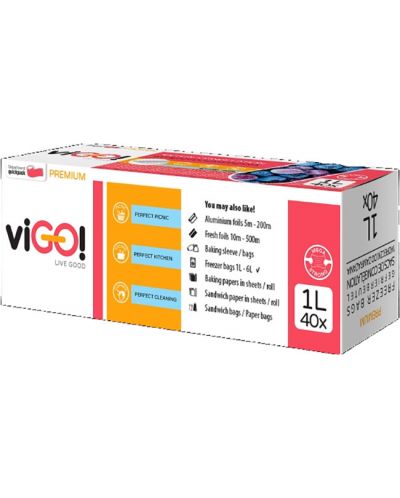 Пликове за замразяване viGО! - Premium, 1 l, 40 броя - 3