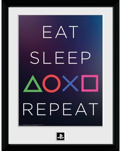 Плакат с рамка GB eye Games: PlayStation - Eat, Sleep, Repeat - 1