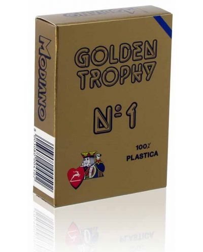 Пластични карти за игра Golden Trophy - син гръб - 1