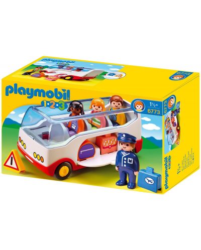 Комплект фигурки Playmobil 1.2.3 - Училищен автобус - 1