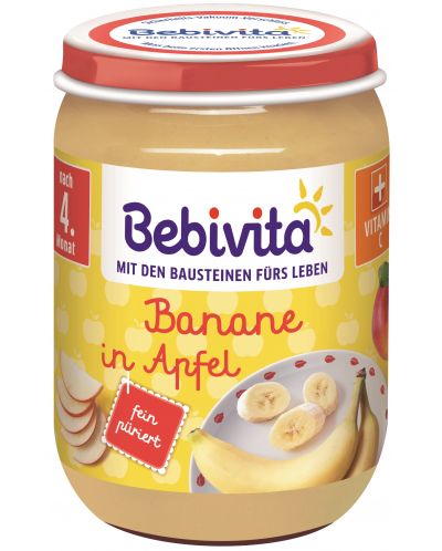 Пюре от банан и ябълка Bebivita - 190 g - 1