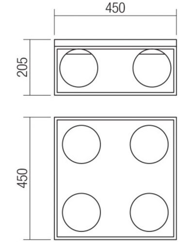 Плафон Smarter - Zodiac 01-3055, IP20, E14, 4x28W, черен мат и месинг - 2