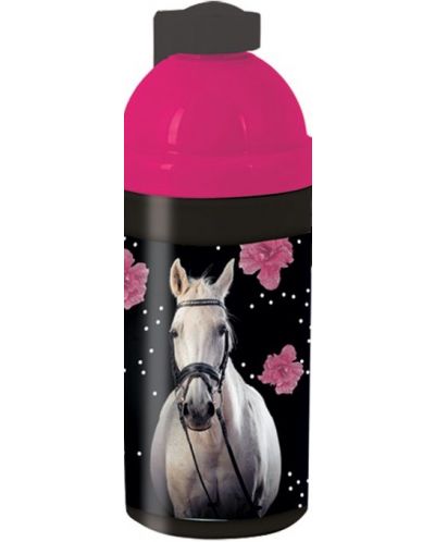 Пластмасова бутилка за вода Paso Horse - 500 ml, розова - 1