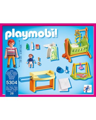Комплект фигурки Playmobil Dollhouse - Бебешка стая с люлка - 4