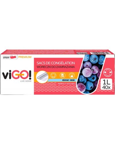 Пликове за замразяване viGО! - Premium, 1 l, 40 броя - 1