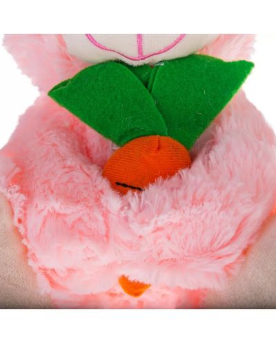 Плюшено зайче Tea Toys - Бени, 28 cm, с морков, розово - 4