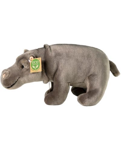 Плюшена играчка Rappa Еко приятели - Хипопотам, стоящ, 30 cm - 2
