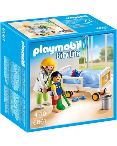 Комплект фигурки Playmobil - Доктор с детско болнично легло - 1