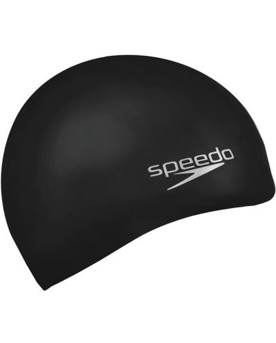 Плувна шапка Speedo - Plain Moulded Silicone Cap, черна - 1
