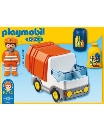 Комплект фигурки Playmobil 1.2.3 - Камион за отпадъци - 3