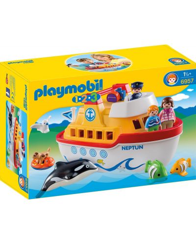 Комплект фигурки Playmobil 1.2.3 - Преносим кораб - 1