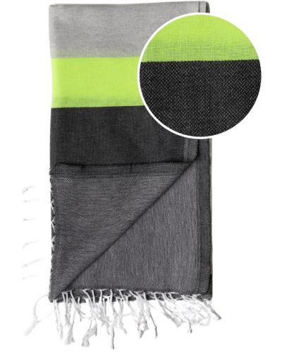 Памучна кърпа в кутия Hello Towels - Neon, 100 х 180 cm, зелено-черна - 2