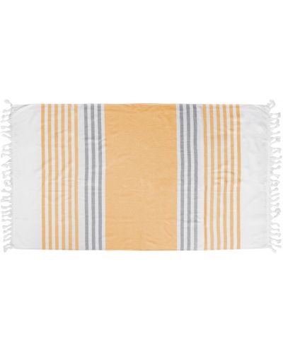 Плажна кърпа с ресни Ysatis - Горчица, 90 x 160 cm - 1