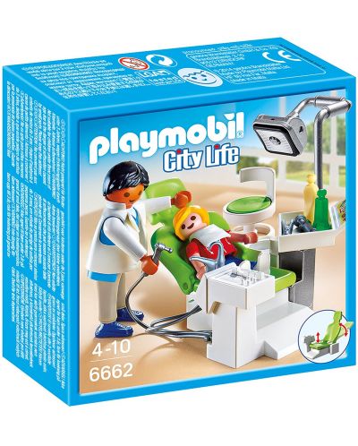 Комплект фигурки Playmobil - Зъболекар с малък пациент и стол - 1