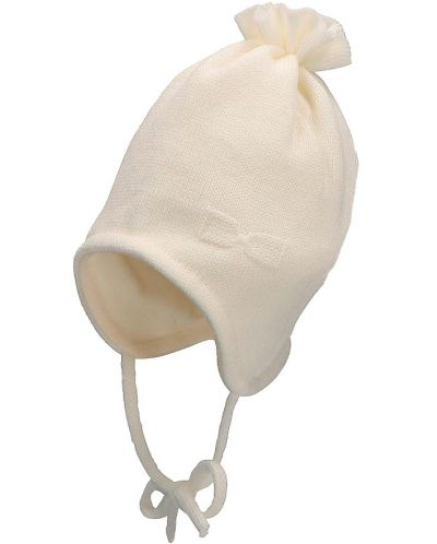 Плетена бебешка шапка Sterntaler - 49 cm, 12-18 месеца, екрю - 1