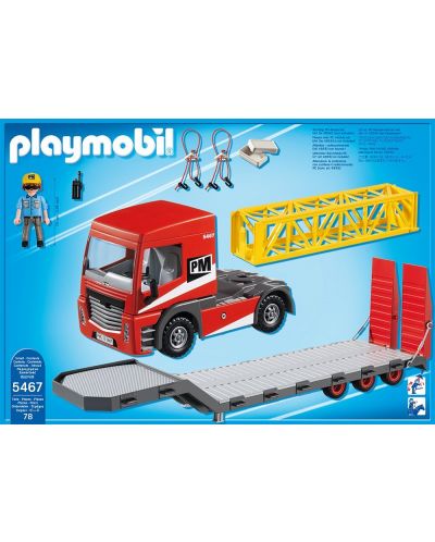 Комплект фигурки Playmobil - Тежкотоварен камион с платформа - 2