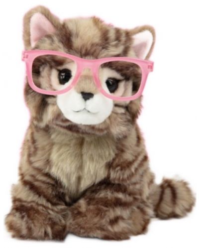 Плюшена играчка Studio Pets - Британско коте с очила, Пейдж, 23 cm - 1