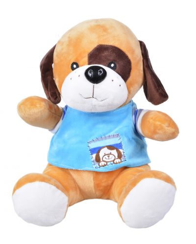 Разказвач на приказки Happy Toys - Кученце със синя блузка, 30 cm