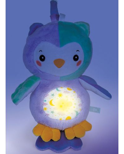Плюшена играчка Clementoni Baby - Бухалче със светещо коремче, 24 cm - 3