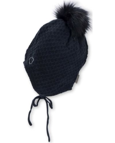 Плетена зимна шапка Sterntaler - 49 cm, 12-18 м, тъмносиня - 3
