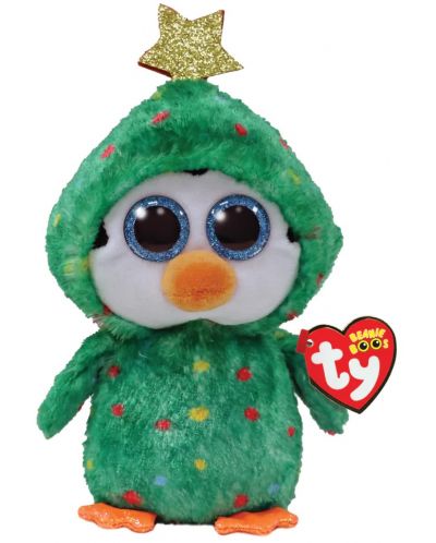 Плюшена играчка TY Toys - Коледен пингвин Noel, 15 cm - 1