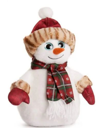 Плюшена играчка Амек Тойс - Снежко с червена шапка и шал, 23 cm - 1