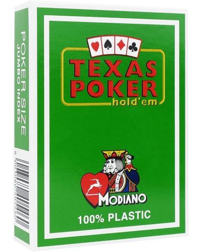 Пластични покер карти Texas Poker - светлозелен гръб - 1