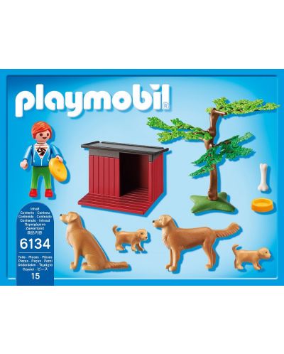 Комплект фигурки  Playmobil Country - Кучета порода голдън ретрийвър и техния стопанин - 3