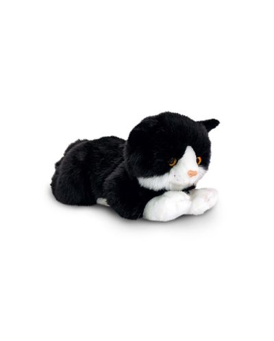 Плюшена играчка Keel Toys - Черна котка с бели петна, 30 cm - 1