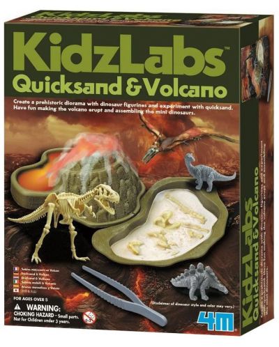 Творчески комплект 4M KidzLabs - Направи си сам, Плаващи пясъци и вулкан
