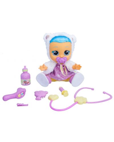 Плачеща кукла със сълзи IMC Toys Cry Babies - Кристал, болно бебе, лилаво и бяло - 3