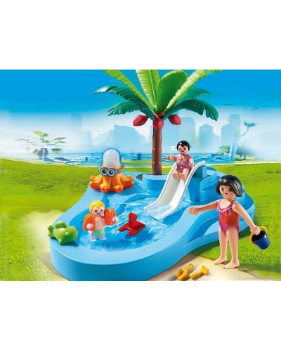 Комплект фигурки Playmobil - Бебешки басейн с пързалка - 4