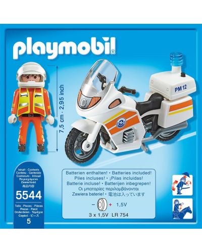 Комплект фигурки Playmobil City Action - Мотор за спешна медицинска помощ със светлини - 3
