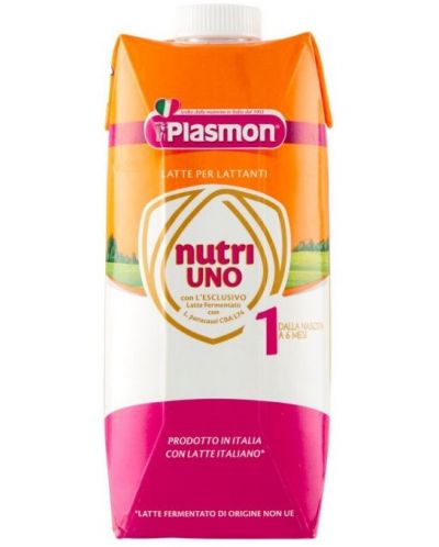 Мляко за кърмачета Plasmon - Nutri Uno 1, течна формула, 500 ml - 1