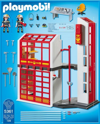 Комплект фигурки Playmobil - Пожарна с аларма - 2
