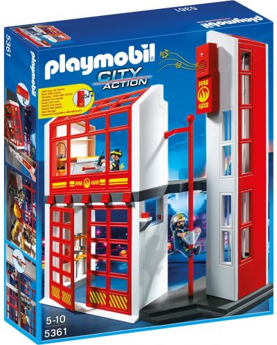 Комплект фигурки Playmobil - Пожарна с аларма - 1