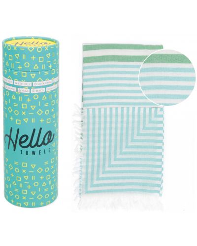 Памучна кърпа в кутия Hello Towels - Bali, 100 х 180 cm, тюркоаз-зелена - 1
