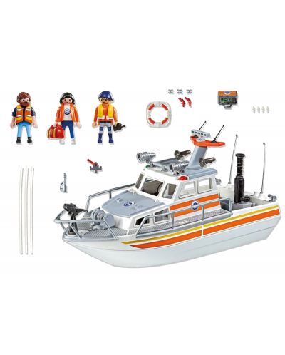 Конструктор Playmobil City Action - Моторна спасителна лодка с водно оръдие за гасене на пожари - 2