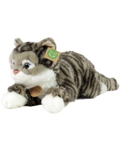 Плюшена играчка Rappa Еко приятели -Таби котка, лежаща, 40 cm - 3