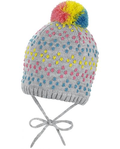 Плетена зимна шапка за момиче Sterntaler - Сива, размер 51, 18-24 м - 1