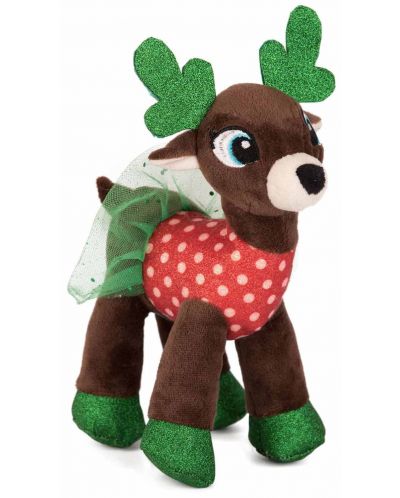Плюшена играчка Амек Тойс - Коледен елен с рокля, зелен, 30 cm - 1