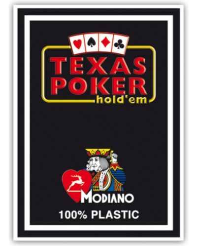 Пластични покер карти Texas Poker - черен гръб - 1