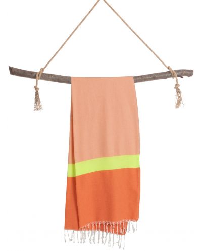 Памучна кърпа в кутия Hello Towels - Neon, 100 х 180 cm, оранжево-зелена - 3