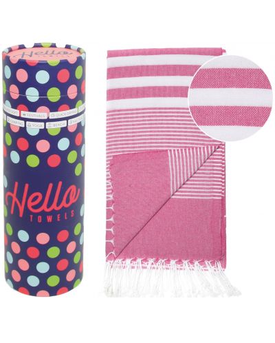 Памучна кърпа в кутия Hello Towels - Malibu, 100 х 180 cm, розова - 1