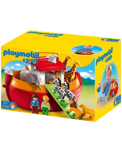Комплект фигурки Playmobil 1.2.3 - Мобилен Ноев ковчег - 1