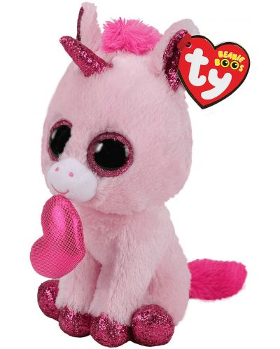 Плюшена играчка TY Toys Beanie Boos - Влюбен еднорог Darling, 15 cm - 2