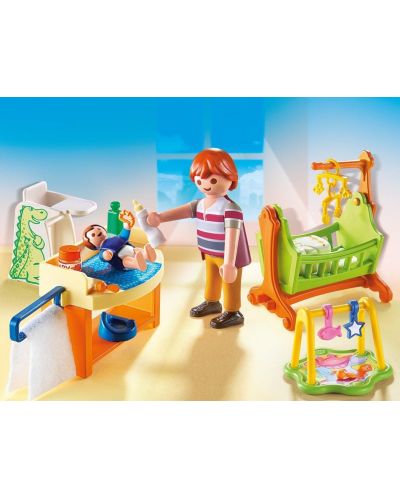 Комплект фигурки Playmobil Dollhouse - Бебешка стая с люлка - 5