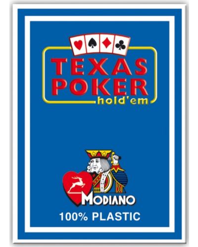 Пластични покер карти Texas Poker - син гръб - 1