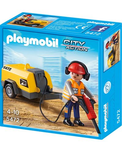 Фигурка Playmobil - Строителен работник - 1